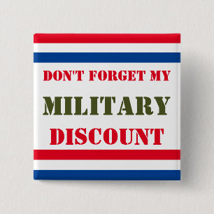 CHAPA CUADRADA NO OLVIDES MI DESCUENTO MILITAR