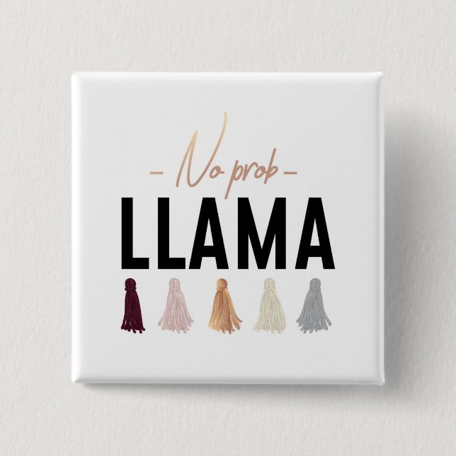 Chapa Cuadrada No prob llama| Remolques de oro (Anverso)