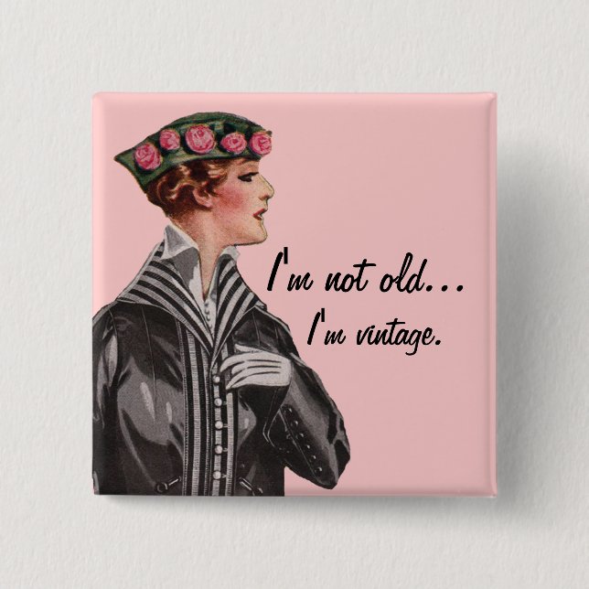 Chapa Cuadrada No soy viejo… yo soy vintage (Anverso)