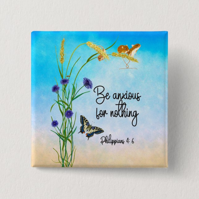 Chapa Cuadrada No te preocupes por nada filipinos 4:6 (Anverso)