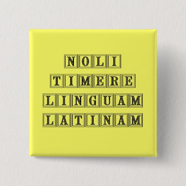 Chapa Cuadrada No tema la lengua latina (latina) (Anverso)