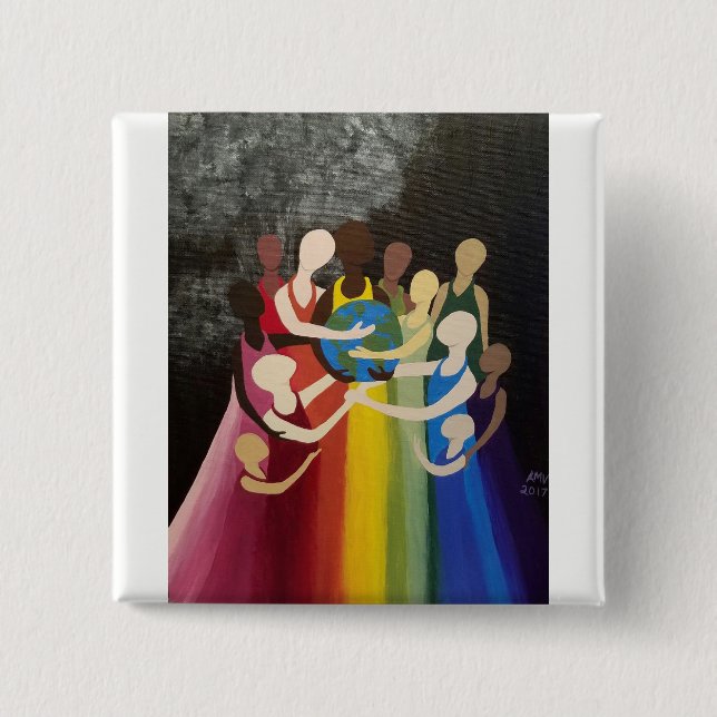 Chapa Cuadrada No Veremos El Mundo De La Pin Quemada (Anverso)