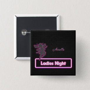 Chapa Cuadrada Noche personalizada para damas con lechones brilla