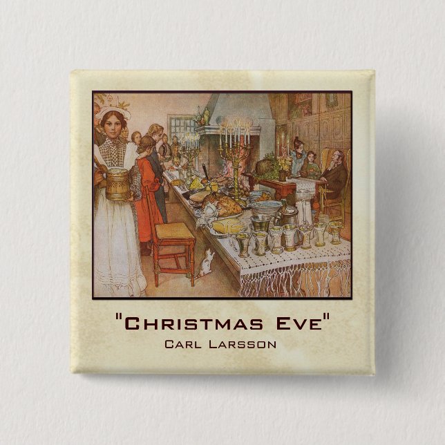 Chapa Cuadrada Nochebuena de Carl Larsson (Anverso)