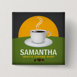 Chapa Cuadrada Nombre de identificación del personal del café E