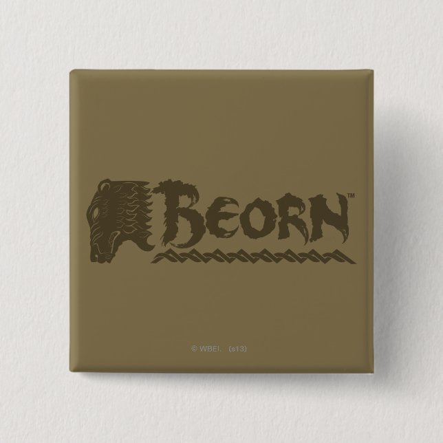 Chapa Cuadrada Nombre de la cabeza del oso BEORN™ (Anverso)