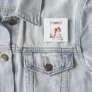 Chapa Cuadrada Nombre del Personalizable Cavalier King Charles Sp