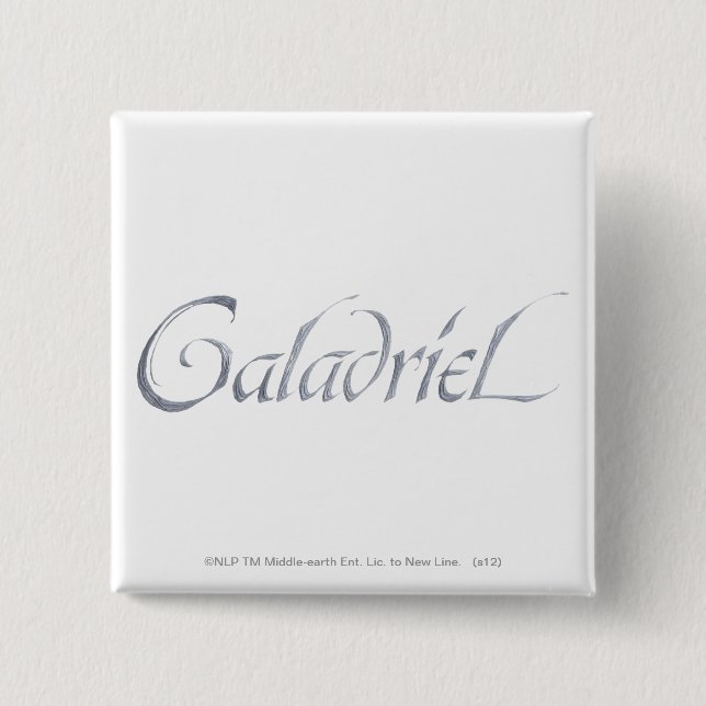 Chapa Cuadrada Nombre Galadriel Texturado (Anverso)