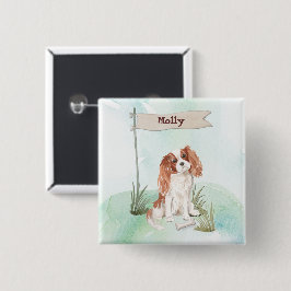 Chapa Cuadrada Nombre personalizado Cavalier King Charles Spaniel