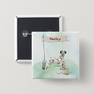 Chapa Cuadrada Nombre personalizado dálmata mascota perro