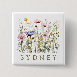 Chapa Cuadrada Nombre personalizado de flor silvestre