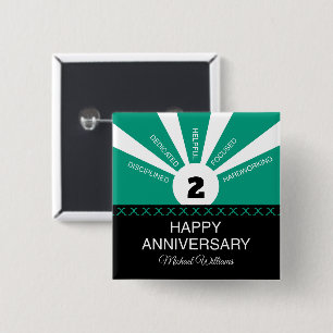 Chapa Cuadrada Nombre personalizado y año, aniversario del emplea