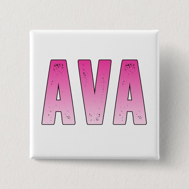 Chapa Cuadrada Nombre rosa de Ava (Anverso)