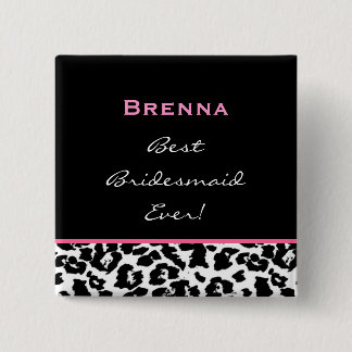 Chapa Cuadrada Nombre rosado blanco negro del personalizado del