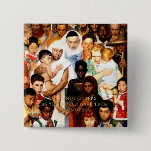 Chapa Cuadrada Norma de oro (haga a otras) por Norman Rockwell