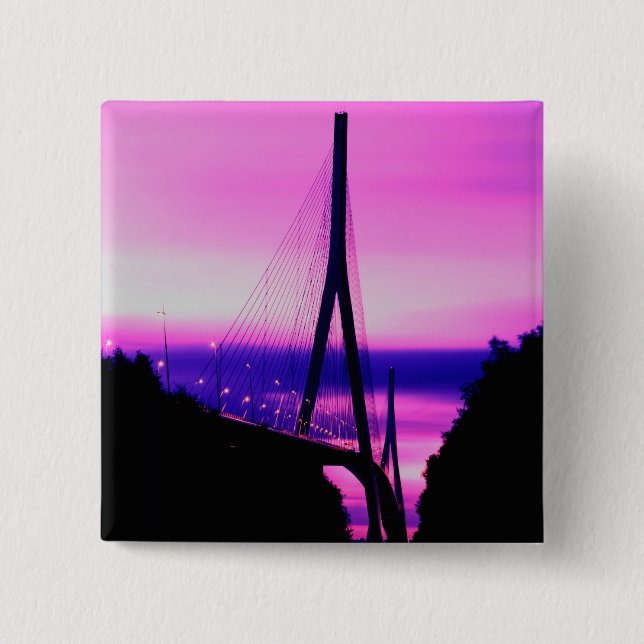 Chapa Cuadrada Normandy Bridge, Le Havre, Francia 2 (Anverso)