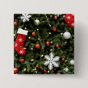 Chapa Cuadrada Norteamérica. Decoraciones del navidad en árbol.