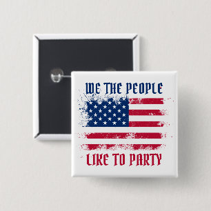 Chapa Cuadrada Nosotros, el pueblo, la Bandera de Estados Unidos 