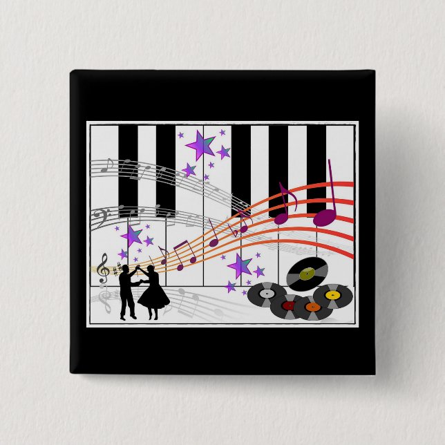 Chapa Cuadrada Nostalgia de Sock Hop (Anverso)