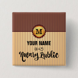Chapa Cuadrada Notario Nombre Monograma del sello de oro público 