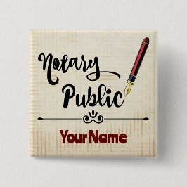 Chapa Cuadrada Notary Public Burgundy Ink Pen Nombre personalizad