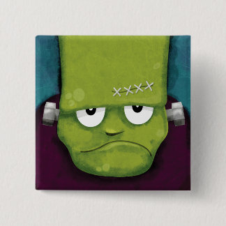 Chapa Cuadrada Novedad gruñona de Frankenstein el | Halloween