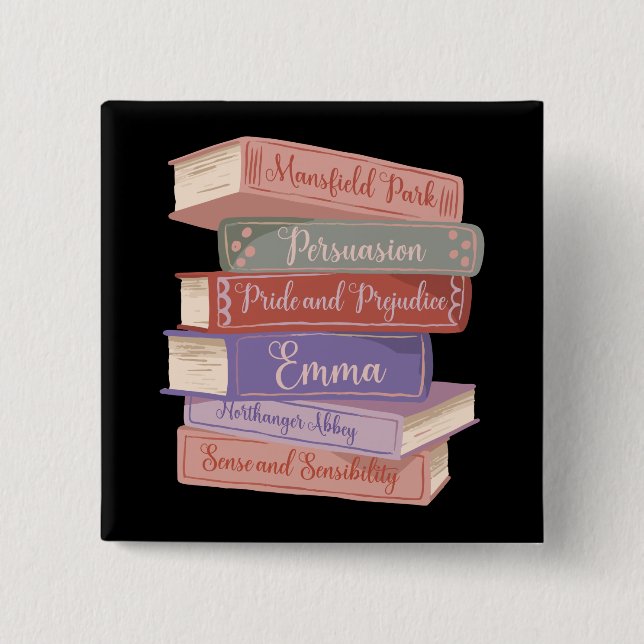 Chapa Cuadrada Novelas de Jane Austen V (Anverso)