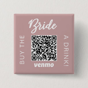 Chapa Cuadrada Novia Compra Una Bebida Con Código QR Venmo Femeni