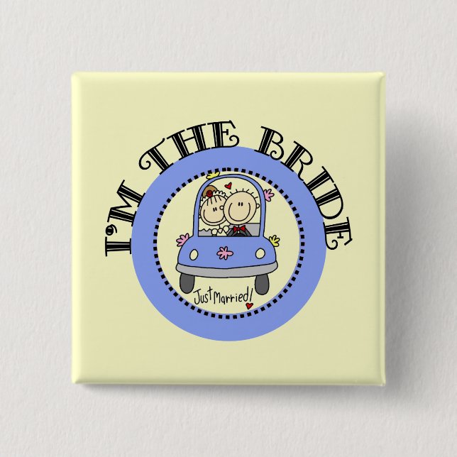 Chapa Cuadrada Novia del coche de la boda (Anverso)