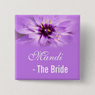 Chapa Cuadrada novia, elegante nombre de boda de flor de margarit