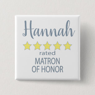 Chapa Cuadrada Novia y Cortejo 5 Estrellas Dama de Honor