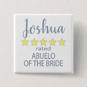 Chapa Cuadrada Novia y Cortejo Nupcial 5 Estrellas Abuelo de la N