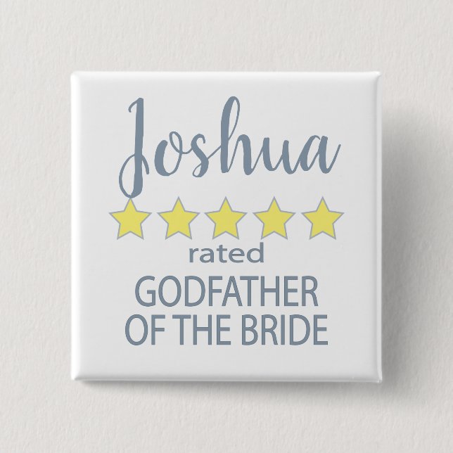 Chapa Cuadrada Novia y Cortejo Nupcial 5 Estrellas Padrino de la  (Anverso)