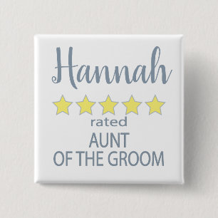 Chapa Cuadrada Novia y Cortejo Nupcial 5 Estrellas Tía del Novio
