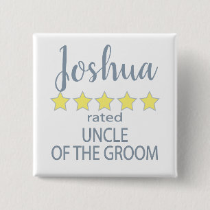 Chapa Cuadrada Novia y Cortejo Nupcial 5 Estrellas Tío del Novio