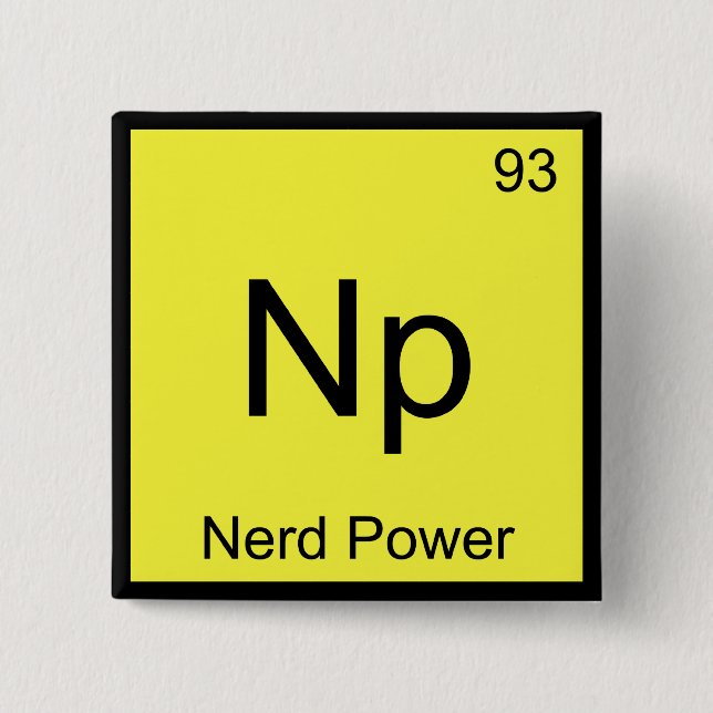 Chapa Cuadrada Np - Símbolo de elemento química de potencia nervi (Anverso)