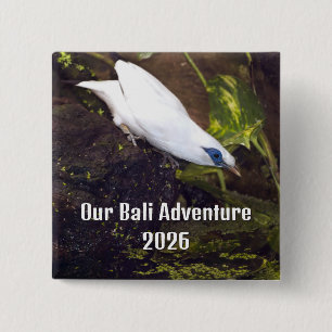 Chapa Cuadrada Nuestra Aventura en Bali 2026 Arte del Pájaro Myna