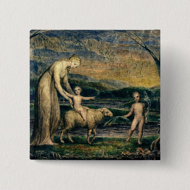 Chapa Cuadrada Nuestra señora con el Jesús infantil y St. John (Anverso)