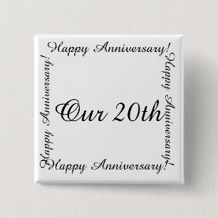 Chapa Cuadrada Nuestro 20.º Feliz Anversay