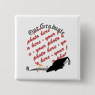Chapa Cuadrada "Nuestro graduado" con marco fotográfico Cap & Di