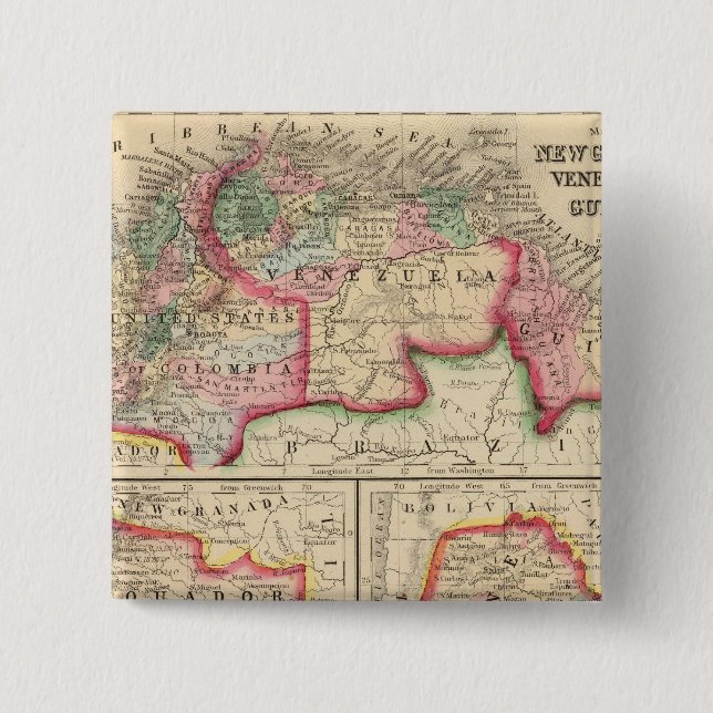 Chapa Cuadrada Nueva Granada, Venezuela, Mapa Guayana de Mitchell (Anverso)