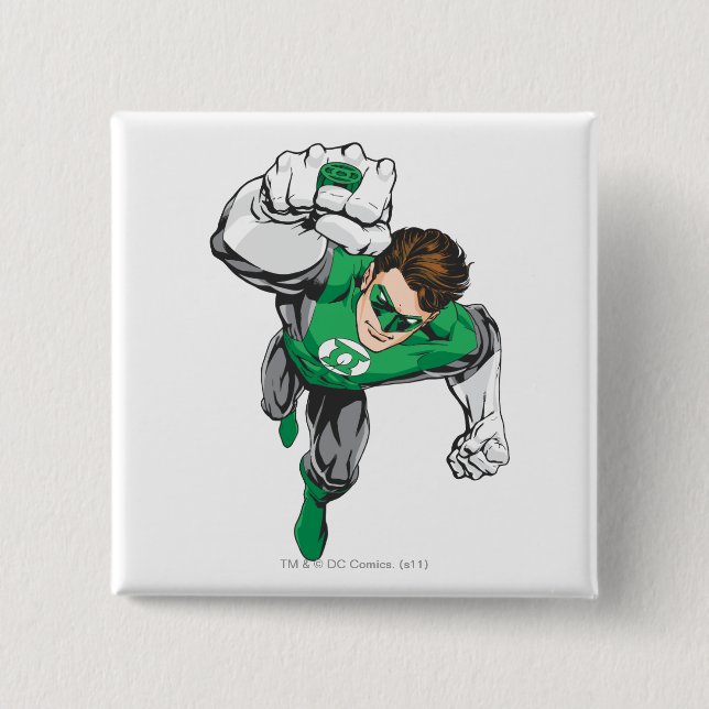 Chapa Cuadrada Nueva Linterna Verde 6 (Anverso)