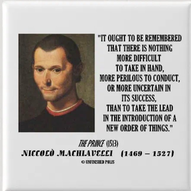 Chapa Cuadrada Nueva pedido de Niccolo Machiavelli de la cita de (Timeless observation by political scientist Machiavelli that's applicable in our modern times)