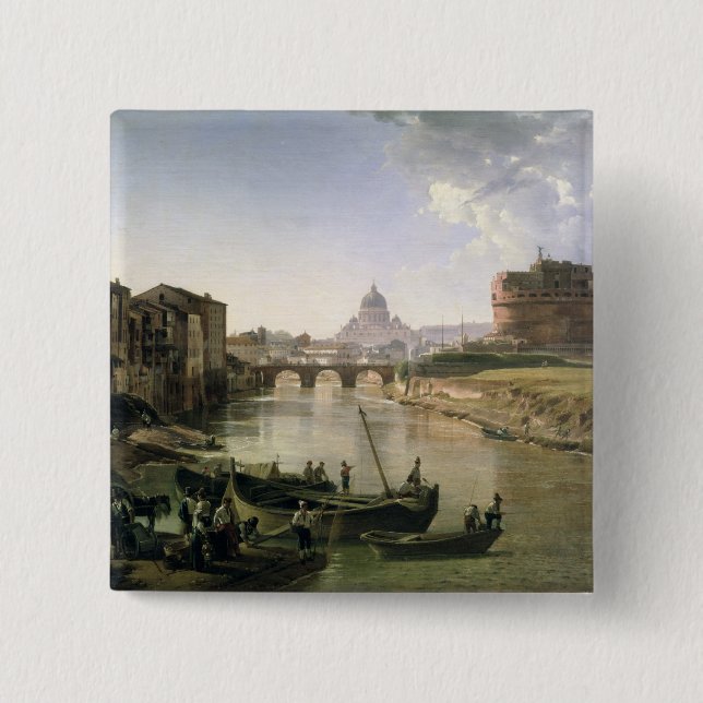 Chapa Cuadrada Nueva Roma con el Castel Sant'Angelo (Anverso)