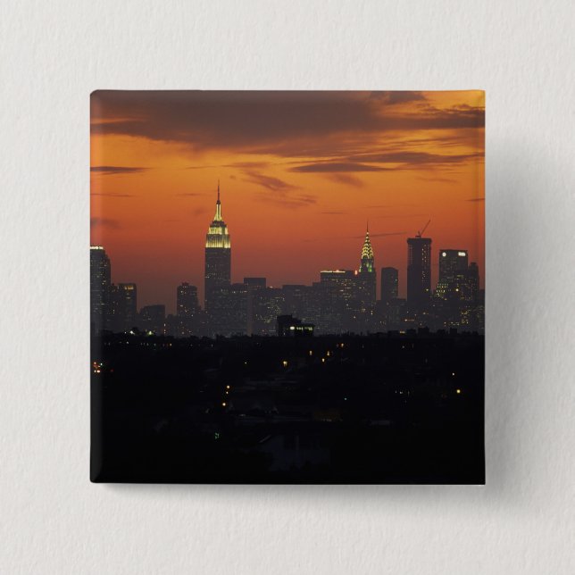 Chapa Cuadrada Nueva York, Estados Unidos. Línea aérea del centro (Anverso)