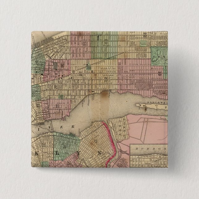 Chapa Cuadrada Nueva York, Mapa de Brooklyn de Mitchell (Anverso)