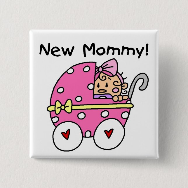 Chapa Cuadrada Nuevas camisetas y regalos para la niña mami (Anverso)