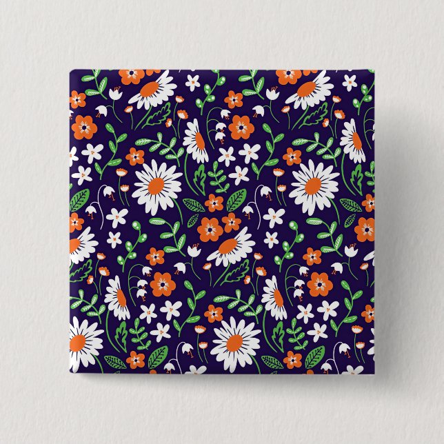 Chapa Cuadrada Nuevas flores simples de regalo para el hogar (Anverso)