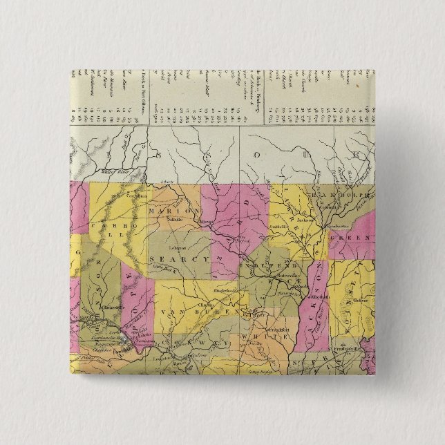 Chapa Cuadrada Nuevo Mapa De Arkansas (Anverso)