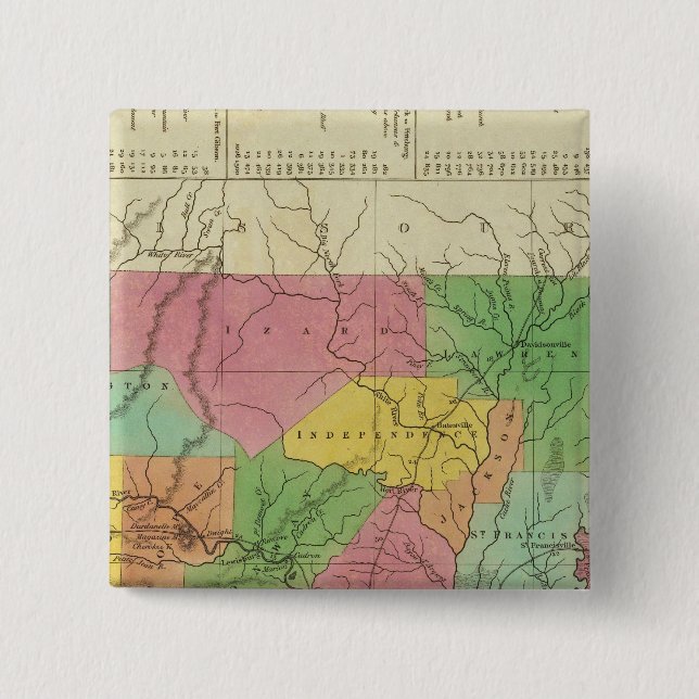 Chapa Cuadrada Nuevo Mapa De Arkansas 2 (Anverso)